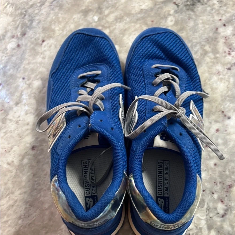 New Balance Blue Sneakers with Gray Laces Youth 3.5
